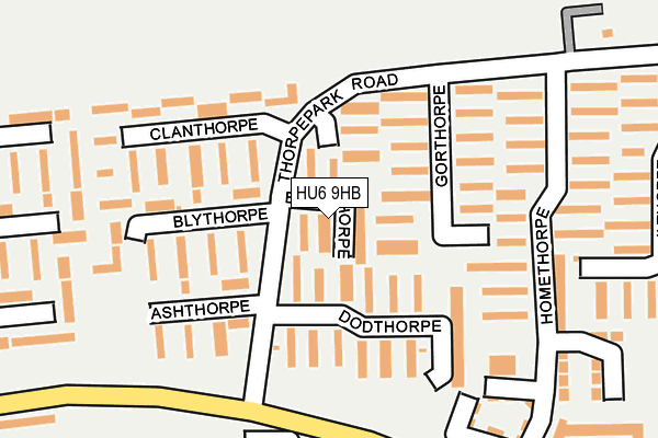 HU6 9HB map - OS OpenMap – Local (Ordnance Survey)