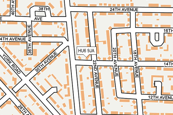 HU6 9JA map - OS OpenMap – Local (Ordnance Survey)