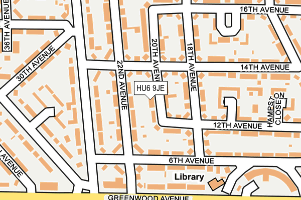 HU6 9JE map - OS OpenMap – Local (Ordnance Survey)