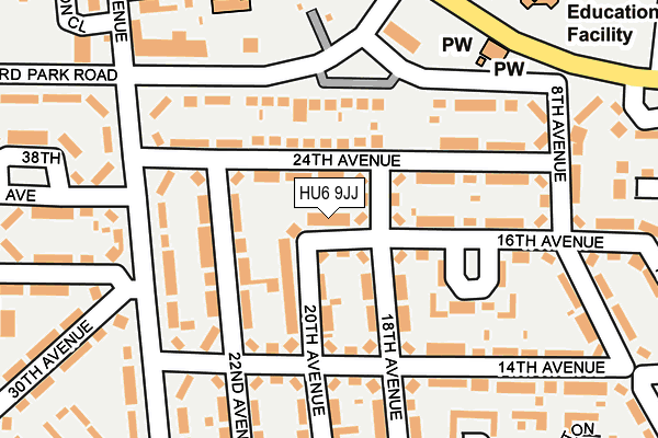 HU6 9JJ map - OS OpenMap – Local (Ordnance Survey)