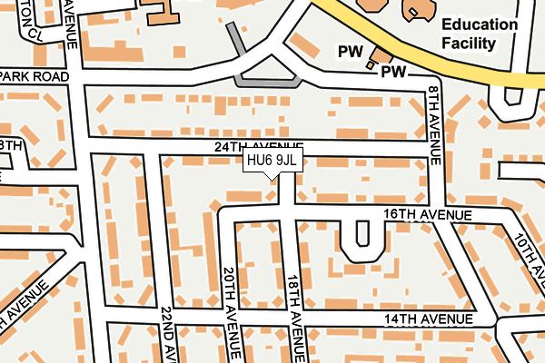 HU6 9JL map - OS OpenMap – Local (Ordnance Survey)