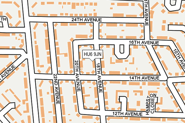 HU6 9JN map - OS OpenMap – Local (Ordnance Survey)