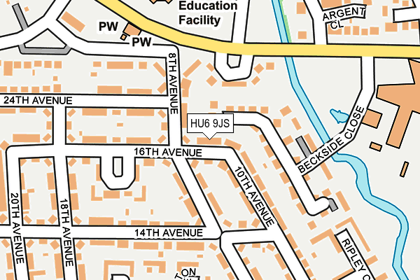 HU6 9JS map - OS OpenMap – Local (Ordnance Survey)