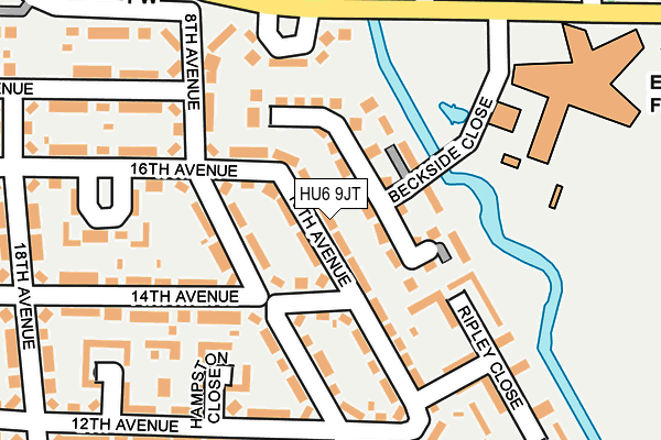 HU6 9JT map - OS OpenMap – Local (Ordnance Survey)