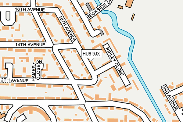 HU6 9JX map - OS OpenMap – Local (Ordnance Survey)