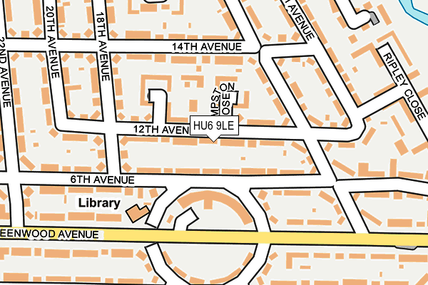 HU6 9LE map - OS OpenMap – Local (Ordnance Survey)