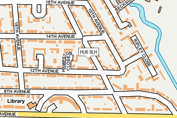 HU6 9LH map - OS OpenMap – Local (Ordnance Survey)