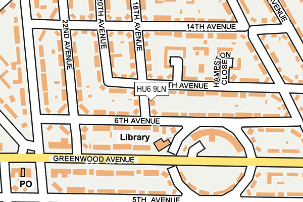 HU6 9LN map - OS OpenMap – Local (Ordnance Survey)