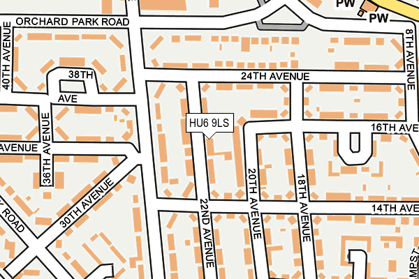 HU6 9LS map - OS OpenMap – Local (Ordnance Survey)