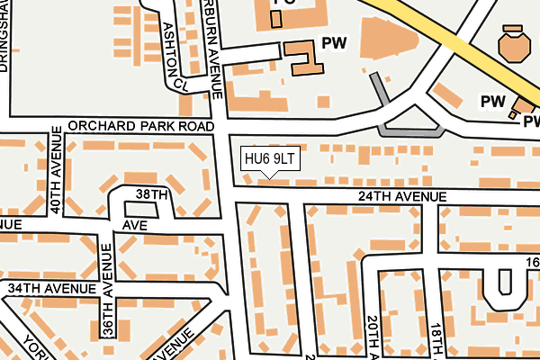 HU6 9LT map - OS OpenMap – Local (Ordnance Survey)