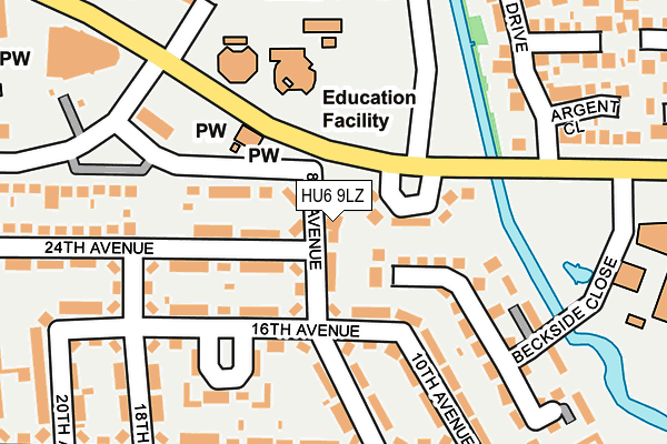 HU6 9LZ map - OS OpenMap – Local (Ordnance Survey)