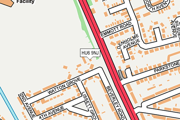 HU6 9NJ map - OS OpenMap – Local (Ordnance Survey)