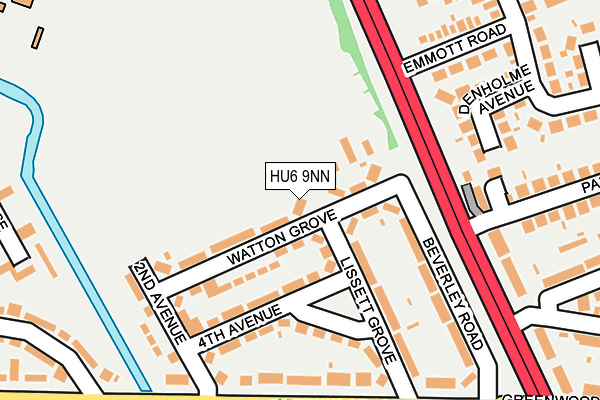 HU6 9NN map - OS OpenMap – Local (Ordnance Survey)