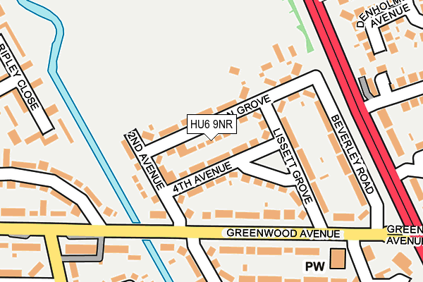HU6 9NR map - OS OpenMap – Local (Ordnance Survey)