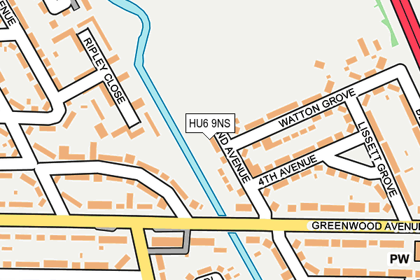 HU6 9NS map - OS OpenMap – Local (Ordnance Survey)