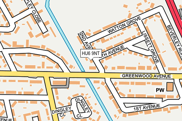 HU6 9NT map - OS OpenMap – Local (Ordnance Survey)