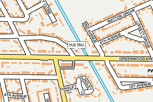 HU6 9NU map - OS OpenMap – Local (Ordnance Survey)