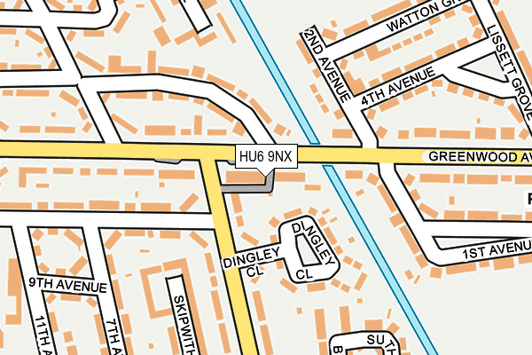 HU6 9NX map - OS OpenMap – Local (Ordnance Survey)