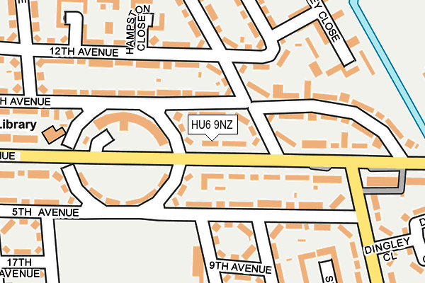 HU6 9NZ map - OS OpenMap – Local (Ordnance Survey)