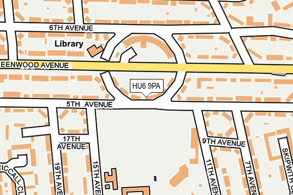 HU6 9PA map - OS OpenMap – Local (Ordnance Survey)