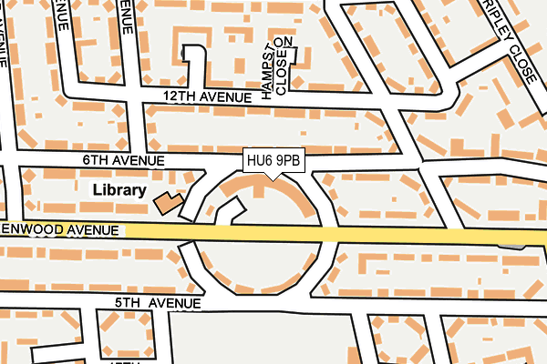 HU6 9PB map - OS OpenMap – Local (Ordnance Survey)