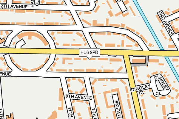 HU6 9PD map - OS OpenMap – Local (Ordnance Survey)