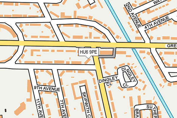 HU6 9PE map - OS OpenMap – Local (Ordnance Survey)