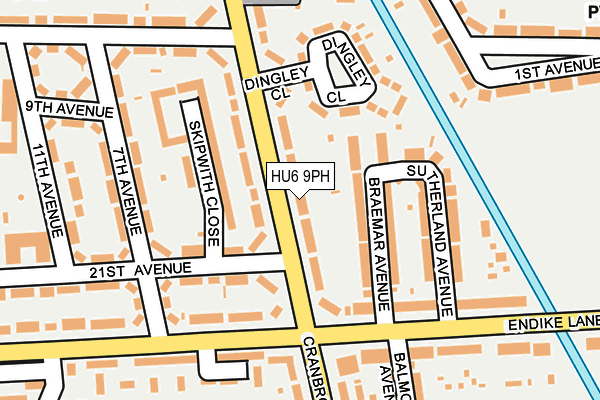 HU6 9PH map - OS OpenMap – Local (Ordnance Survey)