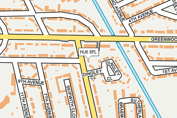 HU6 9PL map - OS OpenMap – Local (Ordnance Survey)