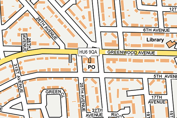 HU6 9QA map - OS OpenMap – Local (Ordnance Survey)