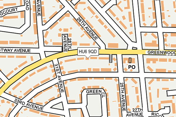 HU6 9QD map - OS OpenMap – Local (Ordnance Survey)