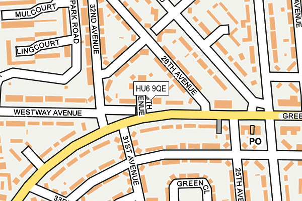 HU6 9QE map - OS OpenMap – Local (Ordnance Survey)