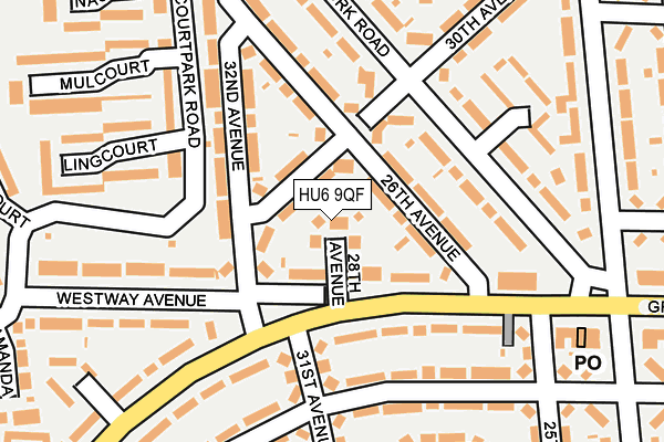 HU6 9QF map - OS OpenMap – Local (Ordnance Survey)