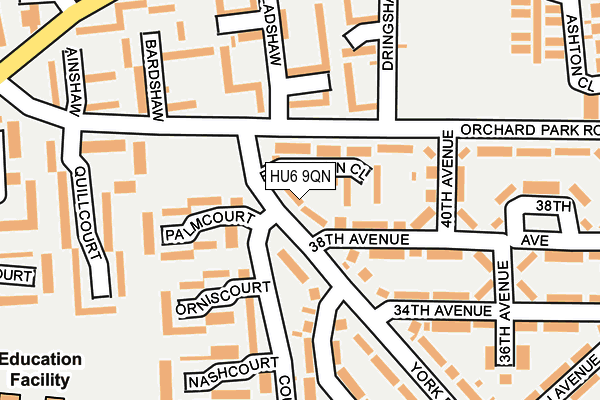 HU6 9QN map - OS OpenMap – Local (Ordnance Survey)