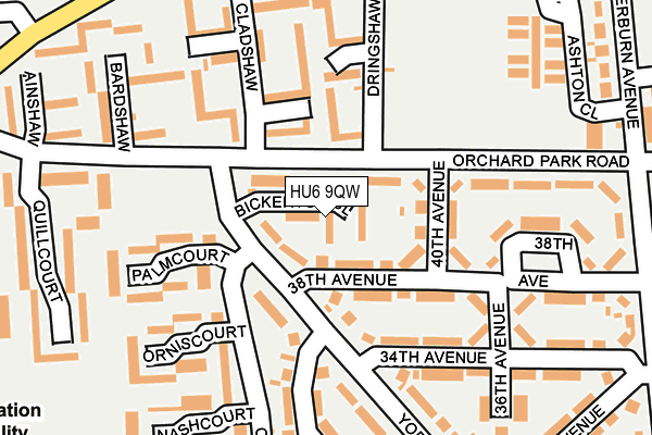 HU6 9QW map - OS OpenMap – Local (Ordnance Survey)