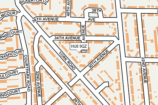 HU6 9QZ map - OS OpenMap – Local (Ordnance Survey)