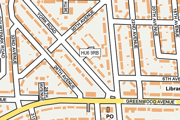 HU6 9RB map - OS OpenMap – Local (Ordnance Survey)