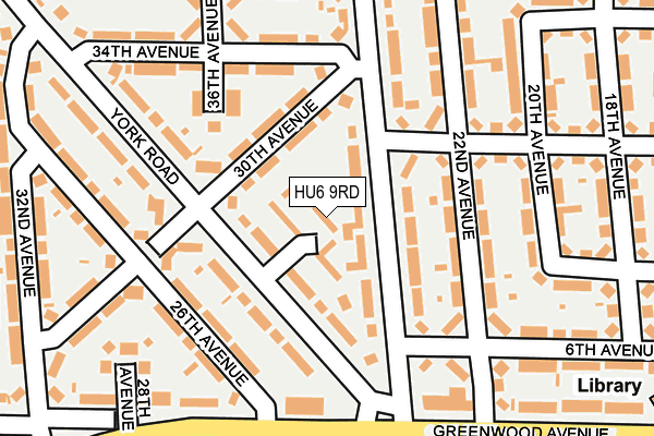 HU6 9RD map - OS OpenMap – Local (Ordnance Survey)