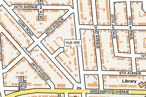 HU6 9RE map - OS OpenMap – Local (Ordnance Survey)