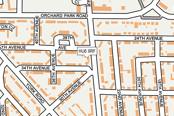 HU6 9RF map - OS OpenMap – Local (Ordnance Survey)