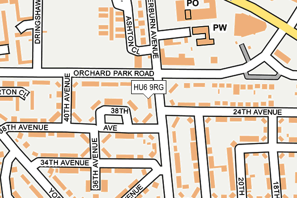 HU6 9RG map - OS OpenMap – Local (Ordnance Survey)