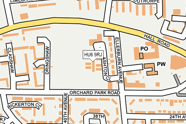 HU6 9RJ map - OS OpenMap – Local (Ordnance Survey)