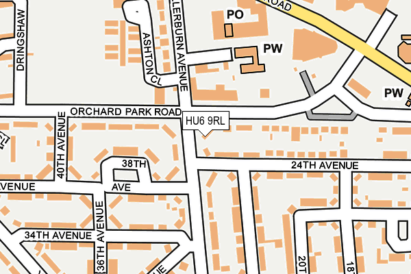 HU6 9RL map - OS OpenMap – Local (Ordnance Survey)