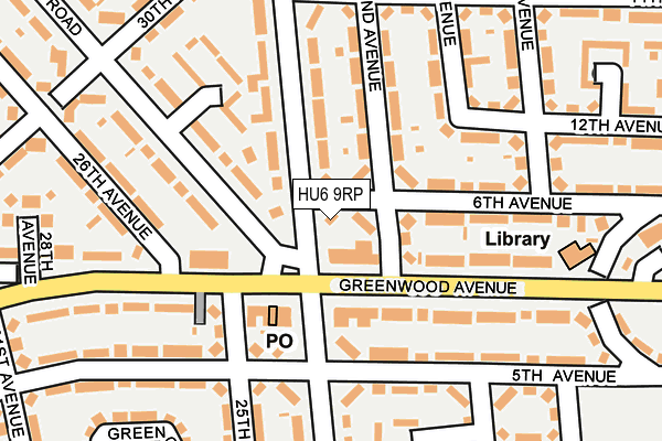HU6 9RP map - OS OpenMap – Local (Ordnance Survey)