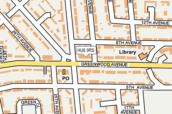 HU6 9RS map - OS OpenMap – Local (Ordnance Survey)