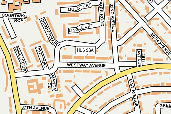 HU6 9SA map - OS OpenMap – Local (Ordnance Survey)