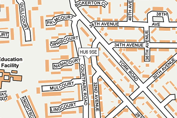 HU6 9SE map - OS OpenMap – Local (Ordnance Survey)