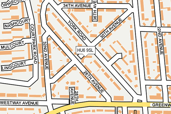 HU6 9SL map - OS OpenMap – Local (Ordnance Survey)