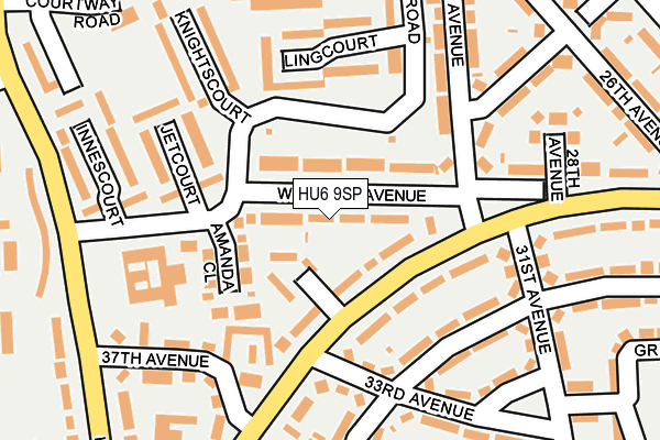 HU6 9SP map - OS OpenMap – Local (Ordnance Survey)
