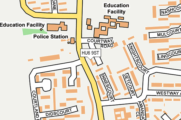 HU6 9ST map - OS OpenMap – Local (Ordnance Survey)